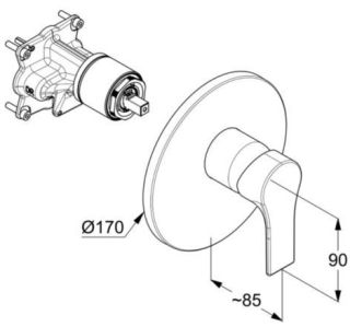 Встраиваемый смеситель для душа Kludi Zenta SL хром 486550565